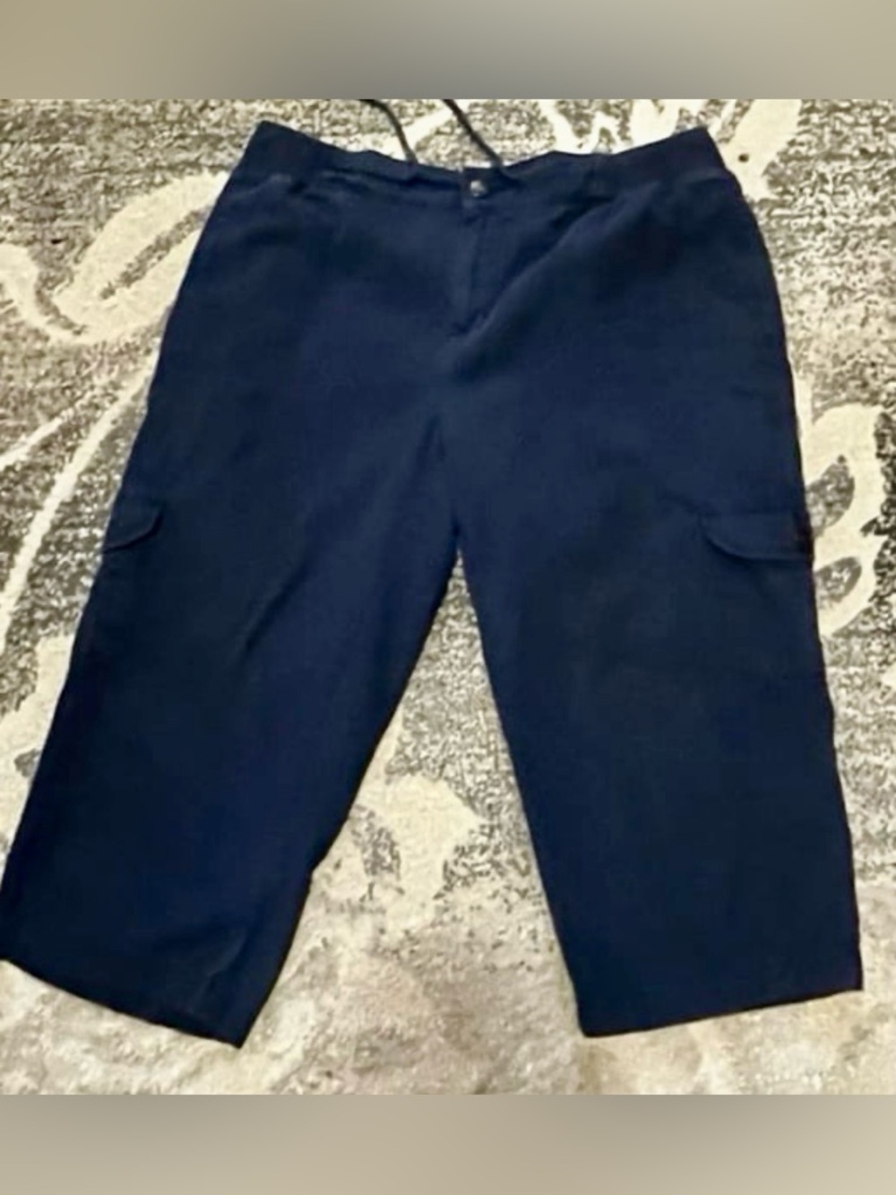 Women’s Dark Navy Cargo Capri Pants - Classic Utility Style